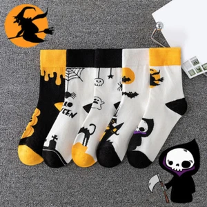 Calcetines de pareja calcetines de media pantorrilla calcetines de Halloween medias largas medias cómodas nuevos - Imagen 1 de 18