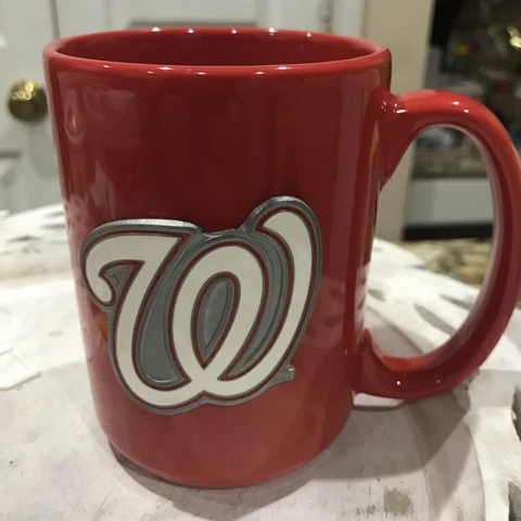 MLB Nationals  Baseball Coffee Mug Cup Raised Logo Cover