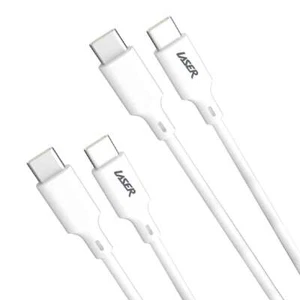 Cable láser de carga rápida 60W USB-C blanco paquete de 2 m sincronización de alta velocidad - Imagen 1 de 4
