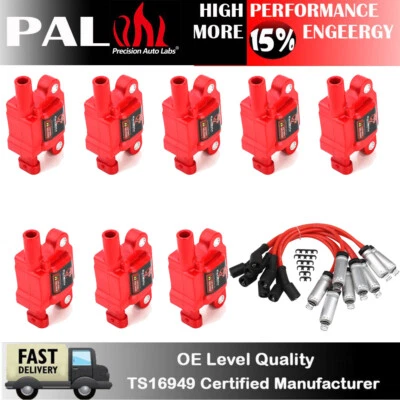 8 bobinas de encendido y cables para Chevy Silverado 1500 Tahoe GMC Sierra 1500 2007-UP Foto 1 de 4