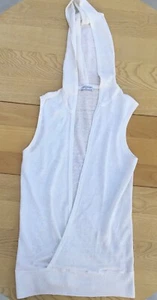THE WHITE COMPANY Jumper -Size M -Colour Ivory - SLEEVELESS with HOOD- Linen - Picture 1 of 6