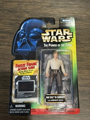 NEW/SEALED-STAR WARS THE POWER OF THE FORCE-COLL 1 FREEZE FRAME-HAN SOLO W/BLOCK - Image 1 of 2