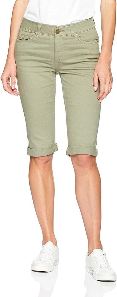 Bermudas para mujer Rafaella cómodas ajustadas denim skimmer en hiedra pálida - 16 Foto 1 de 1