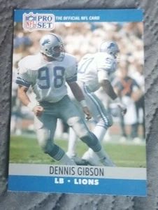 1990 Pro Set Football Card #495 Dennis Gibson - Detroit Lions - Picture 1 of 2