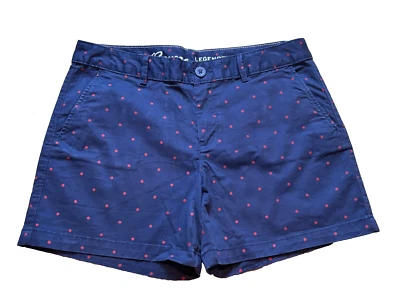 Шорты стрейч Eddie Bauer Slightly Curvy Legend Wash темно-красные в горошек 8 - Изображение 1 из 3