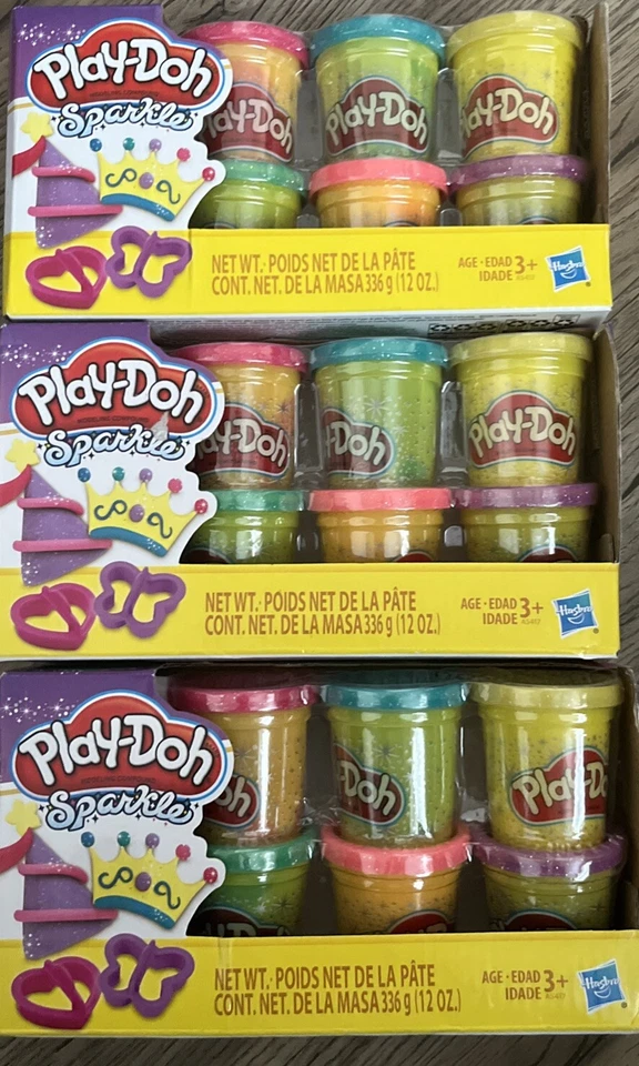3 Pack Play-Doh Sparkle Compound 6 Color Each Collection Hasbro - Image 1 of 2