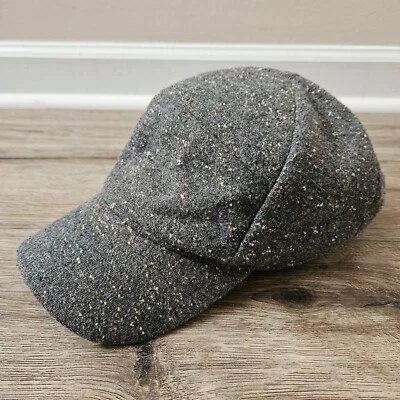 Gorra de béisbol Goorin Bros gris espiga lana mancha tweed cuero correa gorra Foto 1 de 4