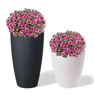 Blumenkübe Rund Pflanzkübel Elegant Streifen mit Einsatz (3 Farben; 4 Größen) - Bild 1 von 11