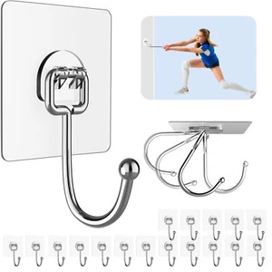 20 Pack Large Adhesive Hooks For 44 Lbmax Hanging Heavy Duty Self Adhesive Sti - Picture 1 of 8