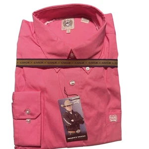 Cinch Classic Fit Men's Long Sleeve Button Down Shirt Size Large Pink - Picture 1 of 6