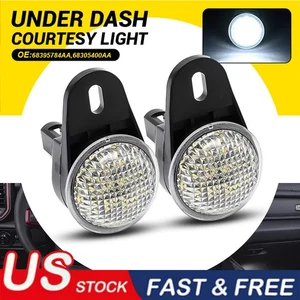 For 11-23 Durango 13-23 Dodge Ram 1500 2500 White LED Under Dash Courtesy Lights - Picture 1 of 11