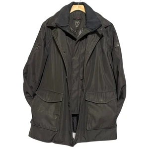 Tumi T-Tech Men’s Sz M Black Double Closure Full Zip Button Snap Up Jacket Parka - Picture 1 of 14