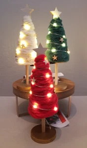 2023 Target Bullseye 8" Lit Hilo Árboles de Navidad Accesorios Decoración Rojo Blanco Verde NUEVO - Imagen 1 de 8