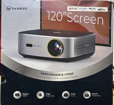 Vankyo Performance V700 Pro Native 1080P Wireless WebOS Single LCD Projector NEW - Image 1 of 4