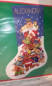 Dimensions Tree Of Teddies Needlepoint Stocking Kit Wool Yarn - Picture 1 of 5
