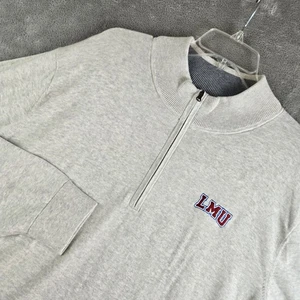 Cutter & Buck LMU Sweater Mens XXL Beige Knit 1/4 Zip Long Sleeve Pullover NEW - Picture 1 of 12