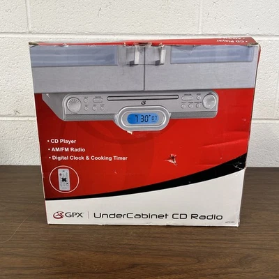 GPX Under Cabinet CD AM FM Stereo Clock Radio W/ Remote KC318W New Open Box - Image 1 of 3