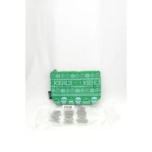 Kiehl's Cosmetic Bag Limited Edition Green Dressed Up Skeleton Skulls Makeup  - Picture 1 of 3