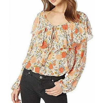 Intimately Free People NWT Say It To Me Floral Bodysuit Ivory Combo Ruffle Large - Image 1 of 4