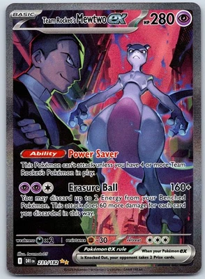 Team Rocket's Mewtwo ex 231/182 Sv10: Destined Rivals - Special Illustration NM - Image 1 of 2