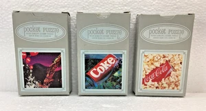 THREE  (3) COCA~COLA  POCKET PUZZLES - 48 PCS  SIZE 10 X 150 M/M - MADE IN KOREA - Picture 1 of 12