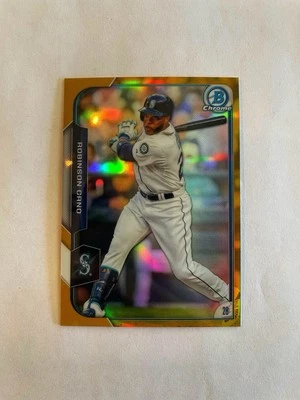 Bowman Chrome Robinson Cano 2015 "Refractor de oro"/50! Belleza! ¡Marineros! #111 Foto 1 de 2