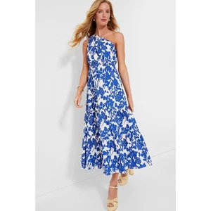 TUCKERNUCK Hyacinth House Blue Floral One Shoulder Sybil Maxi Dress Size XXS - Picture 1 of 10