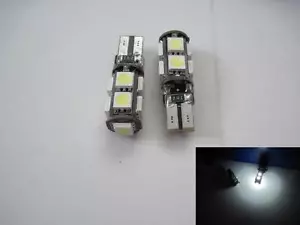 1 par Canbus Free T10 194 W5W led 9-5050 smd ajuste BMW Benz W204 blanco - Imagen 1 de 4