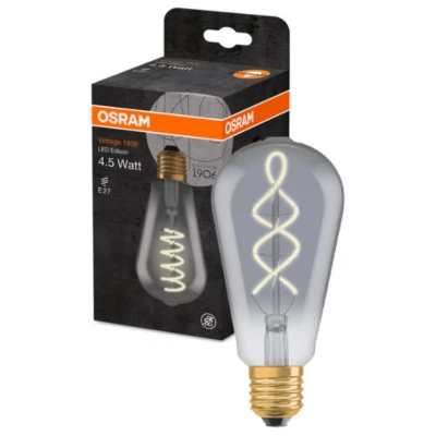 OSRAM 1906 LED E27 BULB 25W VINTAGE FILAMENT GLASS ES BULB - SMOKE - LV269941 - Image 1 of 4