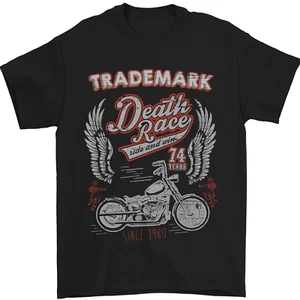 Death Race Motorcycle Motorbike Biker Mens T-Shirt 100% Cotton - Picture 1 of 2