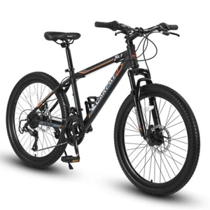 24 inch Mountain Bike Shimano 21 Speeds Daul Disc Brakes Suspension MTB Bicycle - Picture 1 of 7