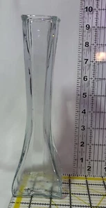 Vintage 1980s Europa Clear Glass Classic Square Bud Vase 9" tall - Picture 1 of 6