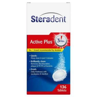 Steradent Active Plus Denture Cleaning 136 Tablets