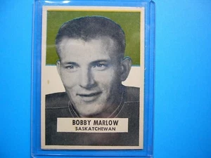1959 WHEATIES CFL FOOTBALL CARD BOBBY MARLOW EXNM SHARP SASKATCHEWAN ROUGHRIDERS - Picture 1 of 2
