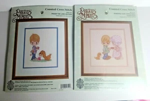 Vintage Precious Moments Lot of 2 Counted Cross Stitch NOS Kits - Picture 1 of 7