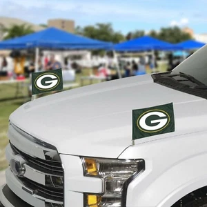 Green Bay Packers Ambassador Auto LKW Flaggen 2er-Pack Mini Auto Flags 4""x6"" Neu mit Etikett - Bild 1 von 1