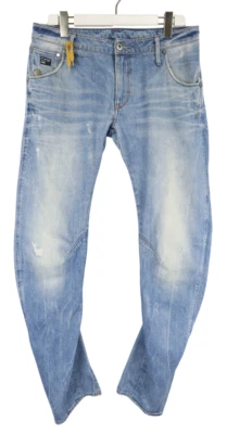 G-Star Arc 3D Slim Herrenjeans W33/L34 Fade Effekt Whiskers Zip Fly Blau - Bild 1 von 4