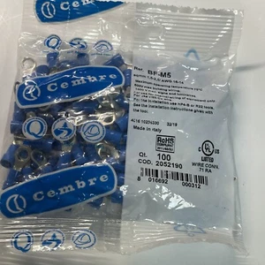 CEMBRE BF-M5 TERMINALS Blue 5MM RING PACK OF 100 - Picture 1 of 2