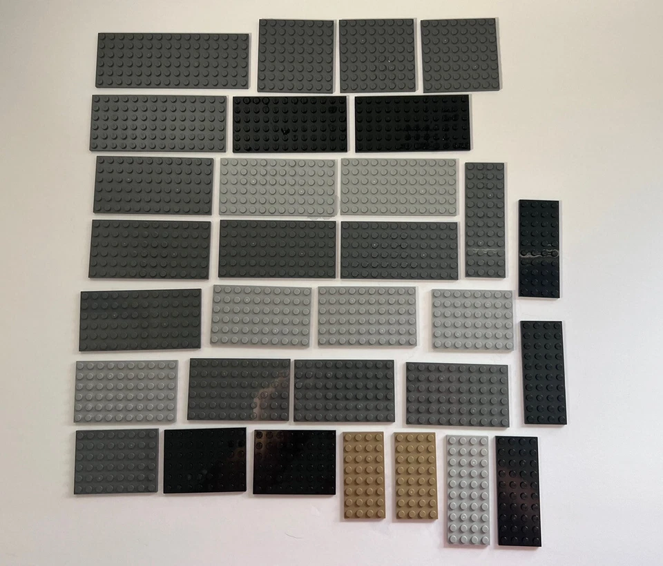 LOTE DE 31 PLACAS BASE LEGO SURTIDAS Cleaned City Ninjago Town Gris espacial Negro Foto 1 de 1