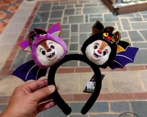 Auténtica diadema HKDL Hong Kong Disney Chip n Dale orejas de peluche Halloween 2024 - Imagen 1 de 2