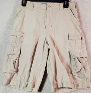 Urban Pipeline Cargo Shorts Boys 14 Tan Cotton Flat Front Medium Wash Pockets - Picture 1 of 12