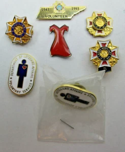 Mixed Lot of VFW Veterans of Foreign Wars Pins - Volunteer - Ladies Auxiliary - Picture 1 of 3