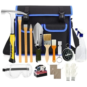 17PCS Geology Rock Pick Hammer Kit, 32oz Hammer & 3 PCS Digging Chisels Set for - Picture 1 of 7