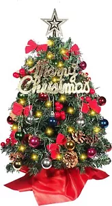 22" Tabletop Christmas Tree Decoration Small Artificial 50 LED Lights Ornaments - Picture 1 of 7