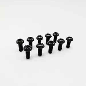 Black Titanium Ti Water Bottle Cage M5x12mm Bolt Button Head Allen Key 10pcs - Picture 1 of 1