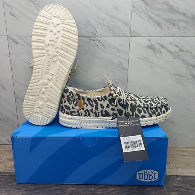 Zapatos sin cordones Hey Dude Wendy Cheetah gris 40052-1GL para mujer 6 Foto 1 de 4