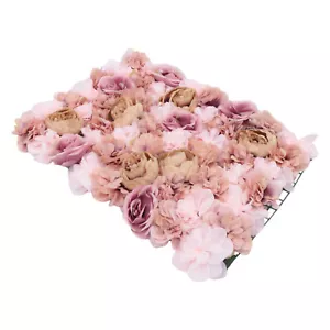 Artificial Silk Rose Flower Wall Panel Wedding Party Backdrop Decoration 23"x15" - Picture 1 of 8