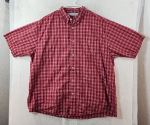 Wrangler Mens XL Red Plaid Short Sleeve Button Up Shirt - Picture 1 of 9