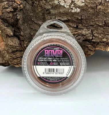 Delphin BOMB Stahlvorfach mit Crimps 7 Edelstahldraht 10m 9kg Quetschhülsen