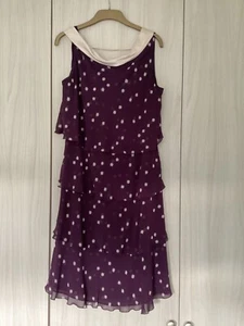 Jacques Vert Kleid Gr. 18 Pflaume/Creme - Bild 1 von 6